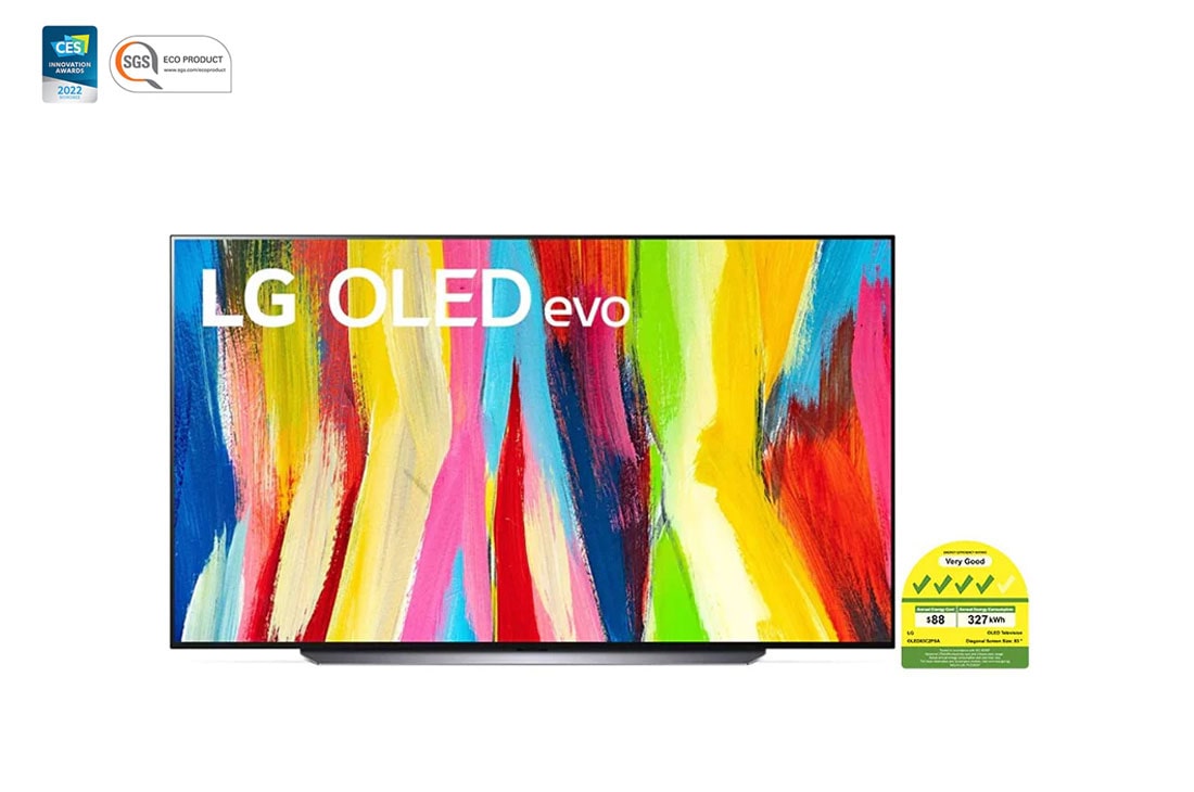LG OLED evo C2 83 inch TV 4K Smart TV | Wall mounted TV | TV wall design | Ultra HD 4K resolution | AI ThinQ, OLED83C2PSA