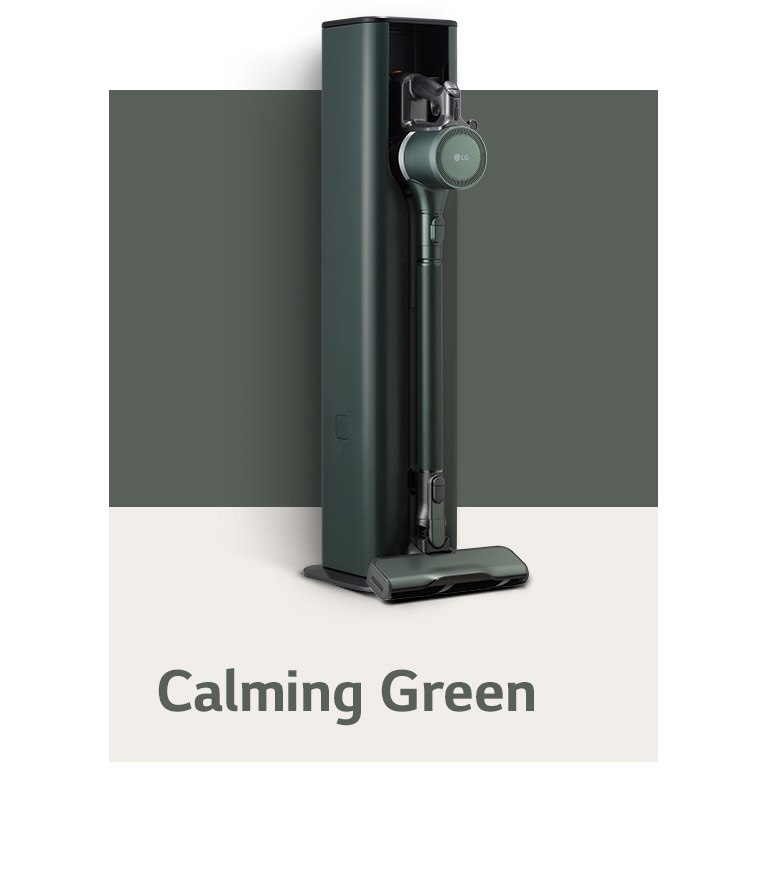 It shows the calming green color LG All-in-One Tower Objet Collection.