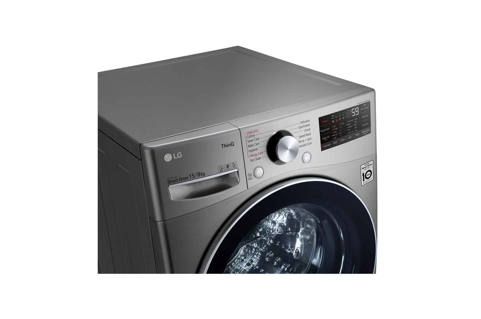 LG Front Load Washer Dryer with AI Direct Drive™, 15/8KG, F2515RTGV