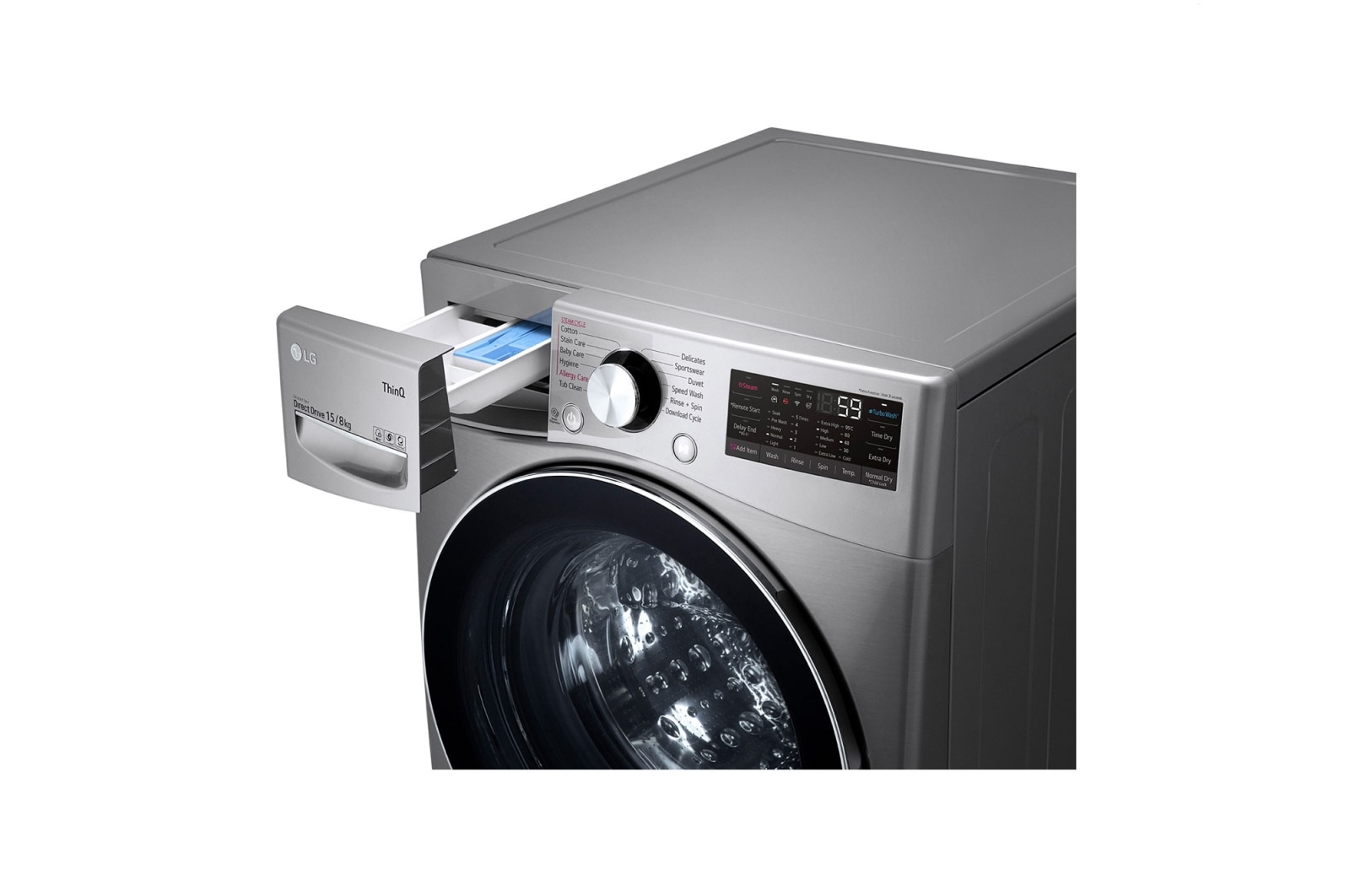 LG Front Load Washer Dryer with AI Direct Drive™, 15/8KG, F2515RTGV