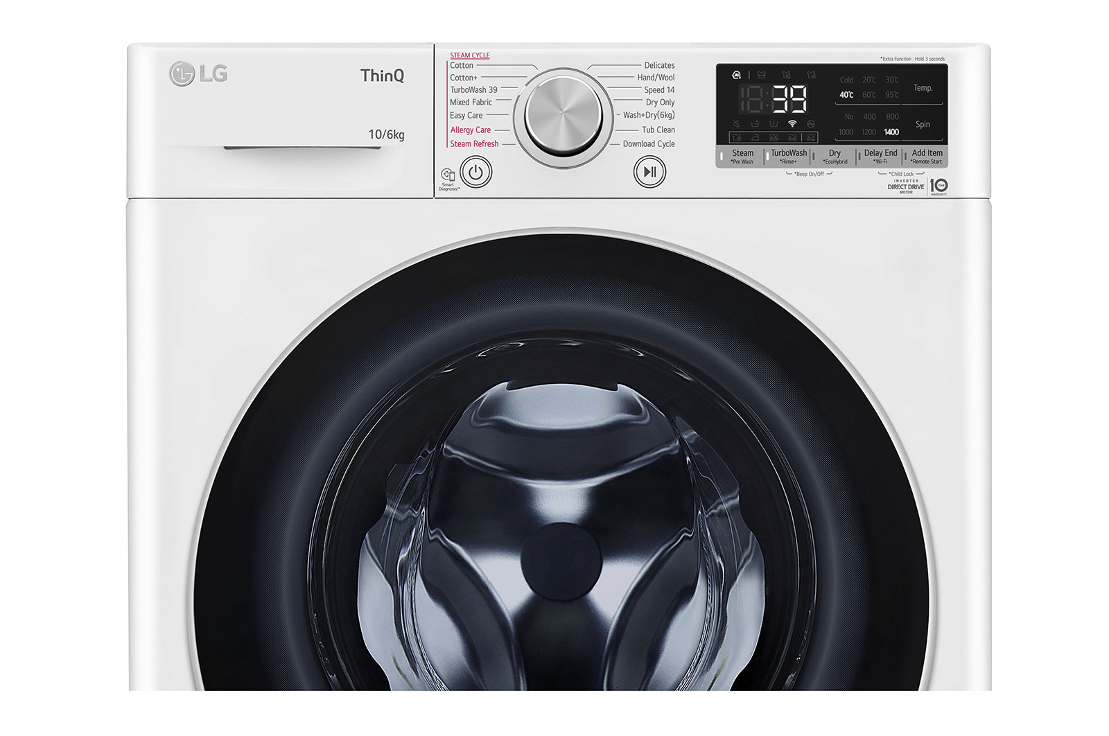 LG 10/6kg, AI Direct Drive Front Load Washer Dryer, FV1410H3W