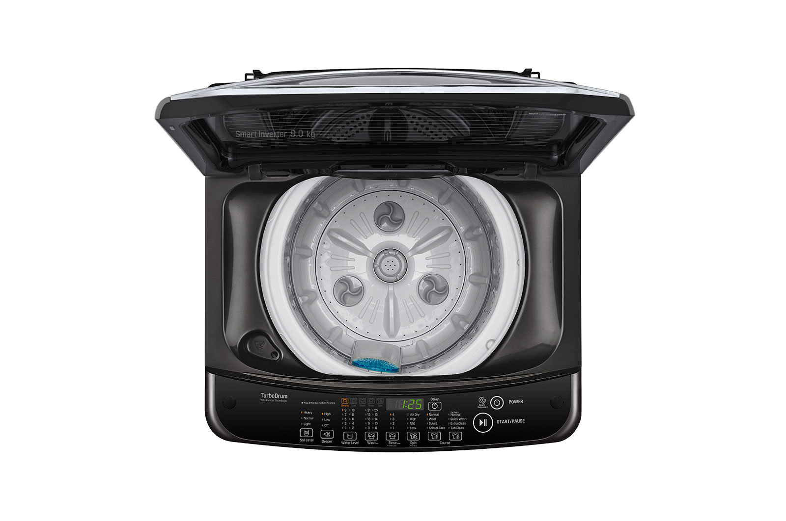 LG Smart Inverter Top Load Washing Machine, 9KG, Black, T2109VSAB