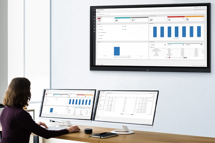 The IT administrator is checking the operational status through the dashboard of the solution.