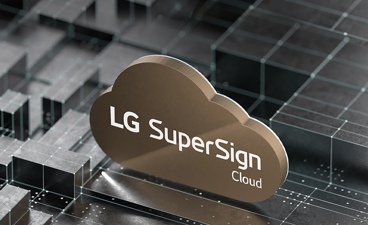 The abstract depiction of LG SuperSign Cloud