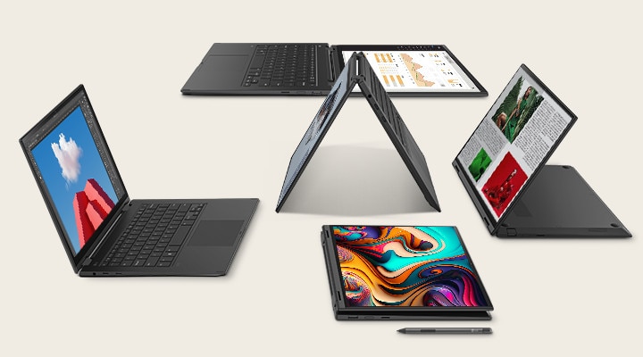 Versatile in any angle-laptop mode, tablet mode, tent mode, stand mode, flat mode.	