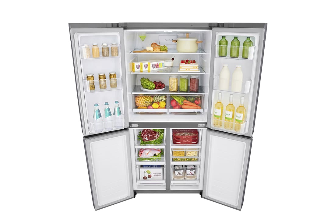 LG 464L Multi Door Refrigerator with Smart Inverter Compressor™ in Platinum Silver, GF-B4533PZ