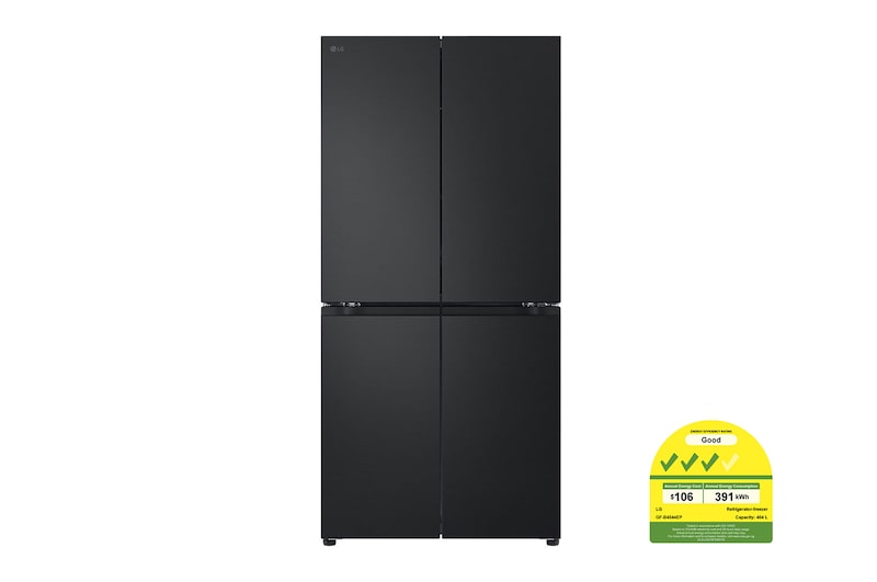 Front view of 464L Multi Door Refrigerator with Smart Inverter Compressor™ in Essence Matte Black, GF-B4544EP