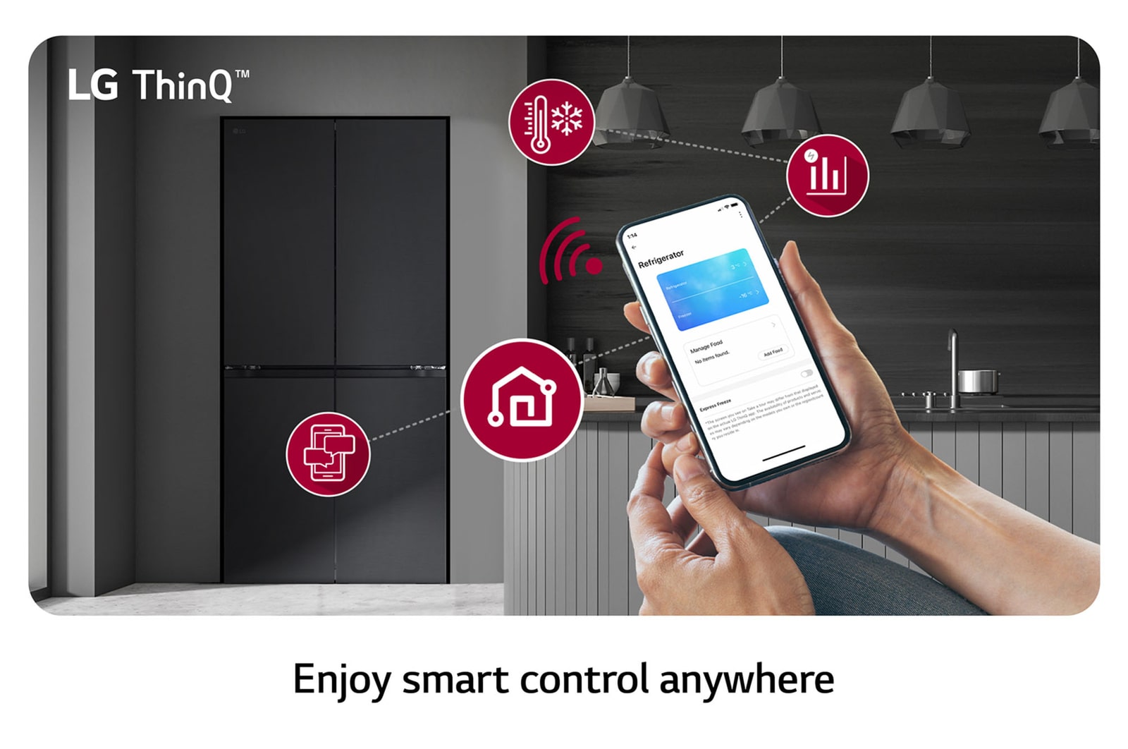 LG 464L Multi Door Refrigerator with Smart Inverter Compressor™ in Essence Matte Black, GF-B4544EP