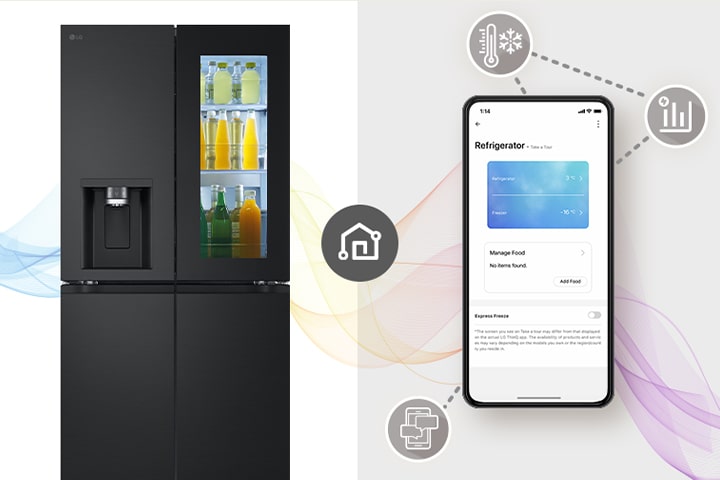 There's a refrigerator and mobile phone.