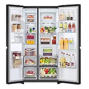 LG 647L Side by Side Refrigerator with Smart Inverter Compressor™ in Essence Matte Black, GS-B6473EP