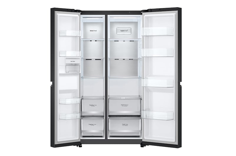 LG 647L Side by Side Refrigerator with Smart Inverter Compressor™ in Essence Matte Black, GS-B6473EP