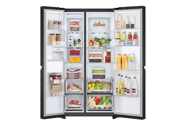 LG 647L Side by Side Refrigerator with Smart Inverter Compressor™ in Essence Matte Black, GS-B6473EP