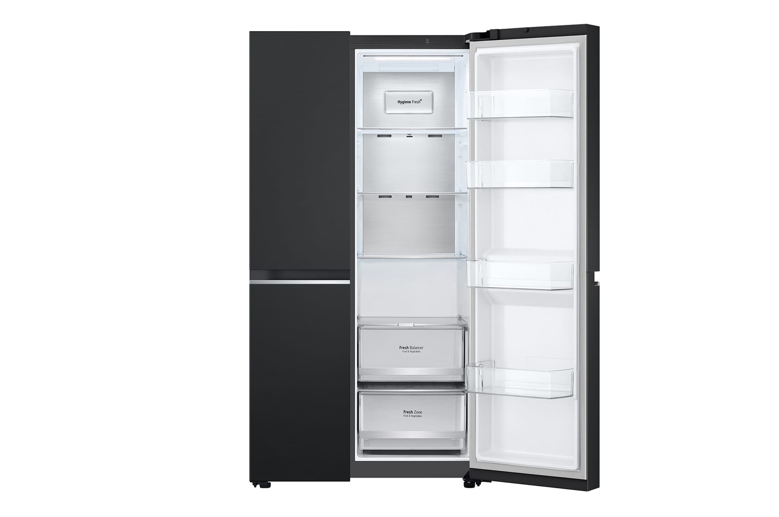LG 647L Side by Side Refrigerator with Smart Inverter Compressor™ in Essence Matte Black, GS-B6473EP