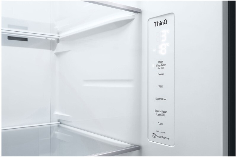 LG 617L side-by-side-fridge with Smart Inverter Compressor™ in Matt Black, GS-L6473EP