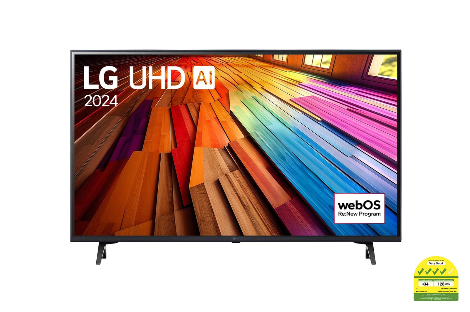 Front view of UT80 with LG UHD AI ThinQ, and 2024 on screen