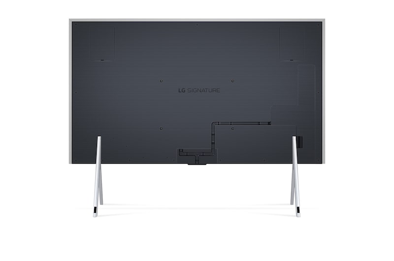 Rear view of LG OLED TV, OLED M4 SINGATURE on a stand