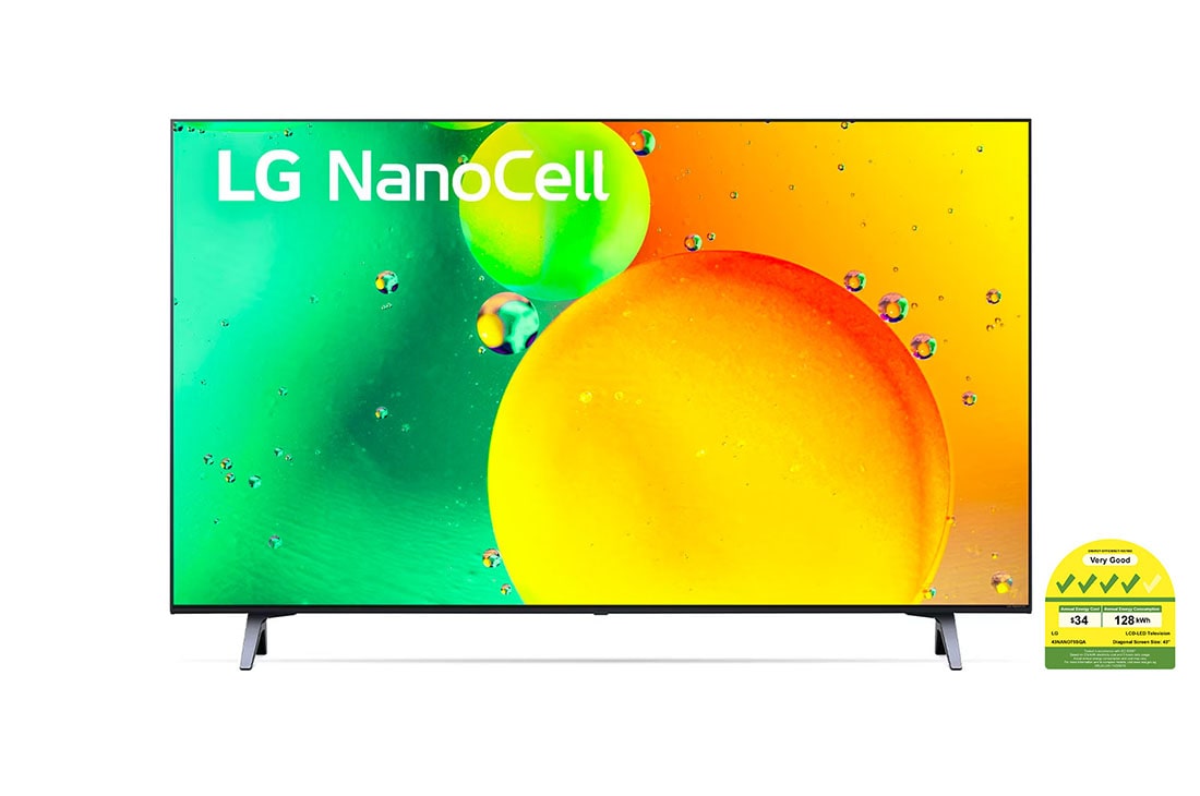 LG NanoCell TV NANO75 43 inch 4K Smart TV | Small TV | Ultra HD 4K resolution | AI ThinQ with HDR10 Pro, 43NANO75SQA