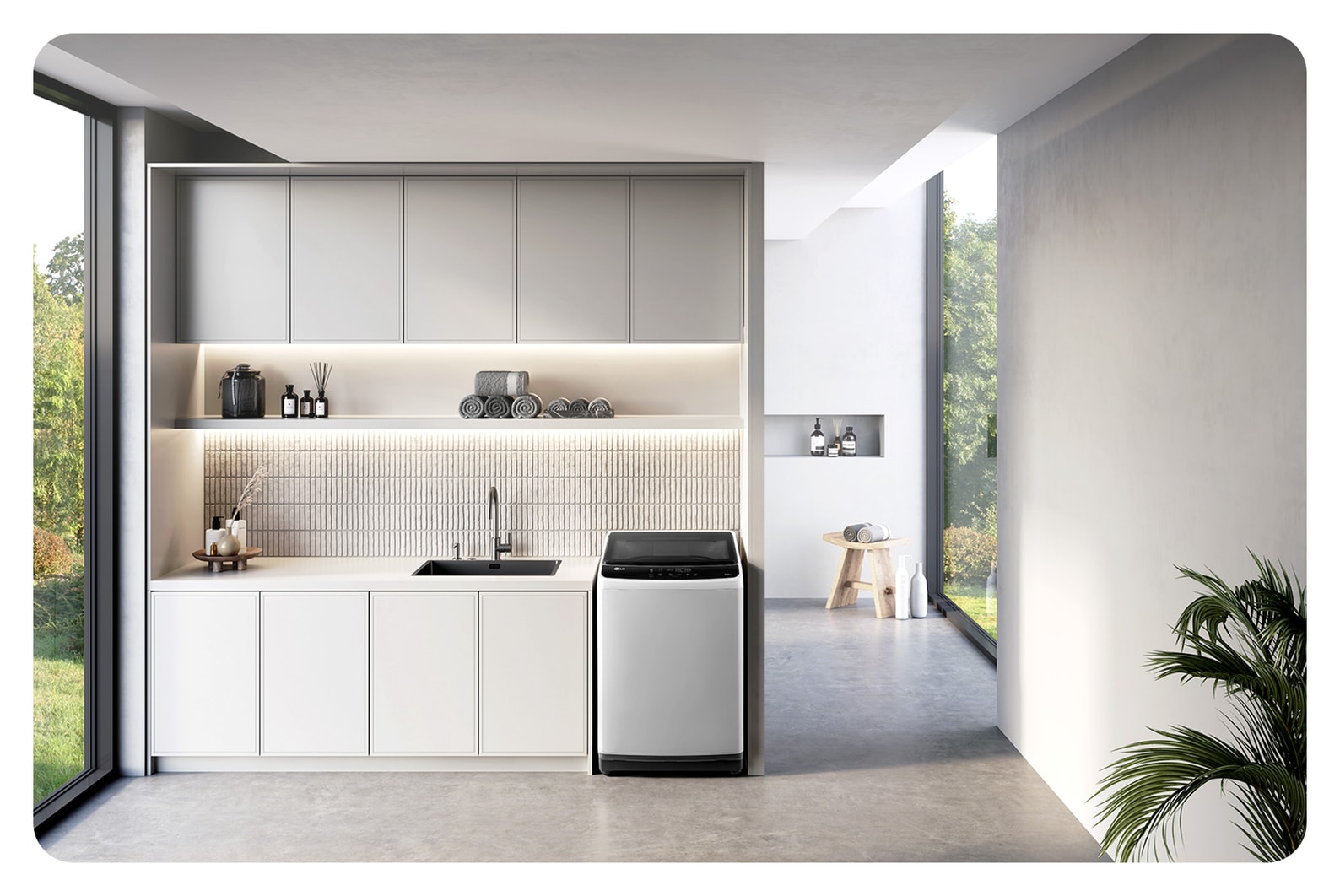 LG 8KG Top Load Washing Machine, Gray, T2108NT1G