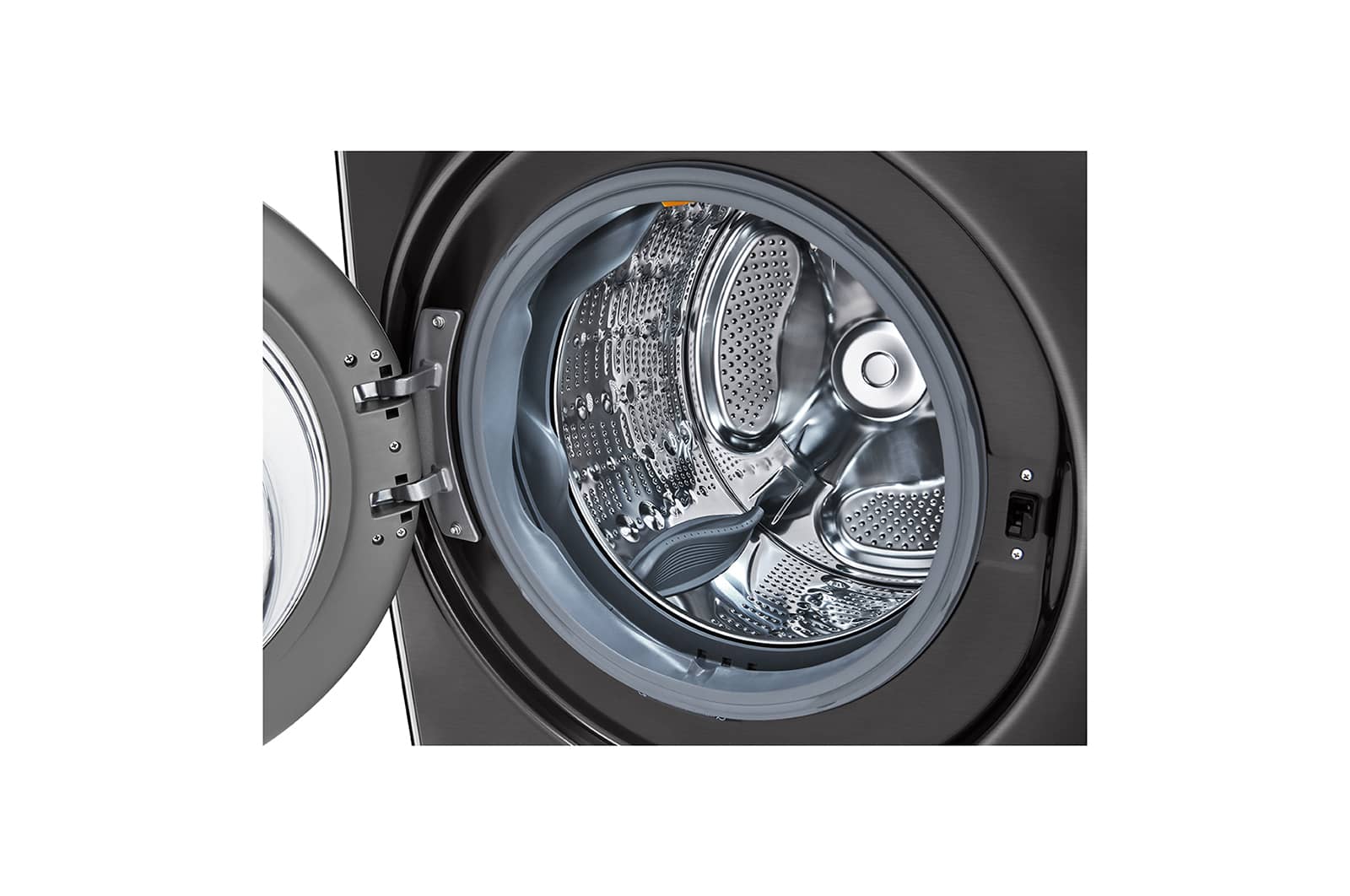 LG 21/12kg, AI Direct Drive Front Load Washer Dryer in Black Steel, F2721HVRB