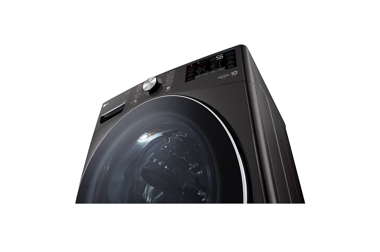 LG 21/12kg, AI Direct Drive Front Load Washer Dryer in Black Steel, F2721HVRB