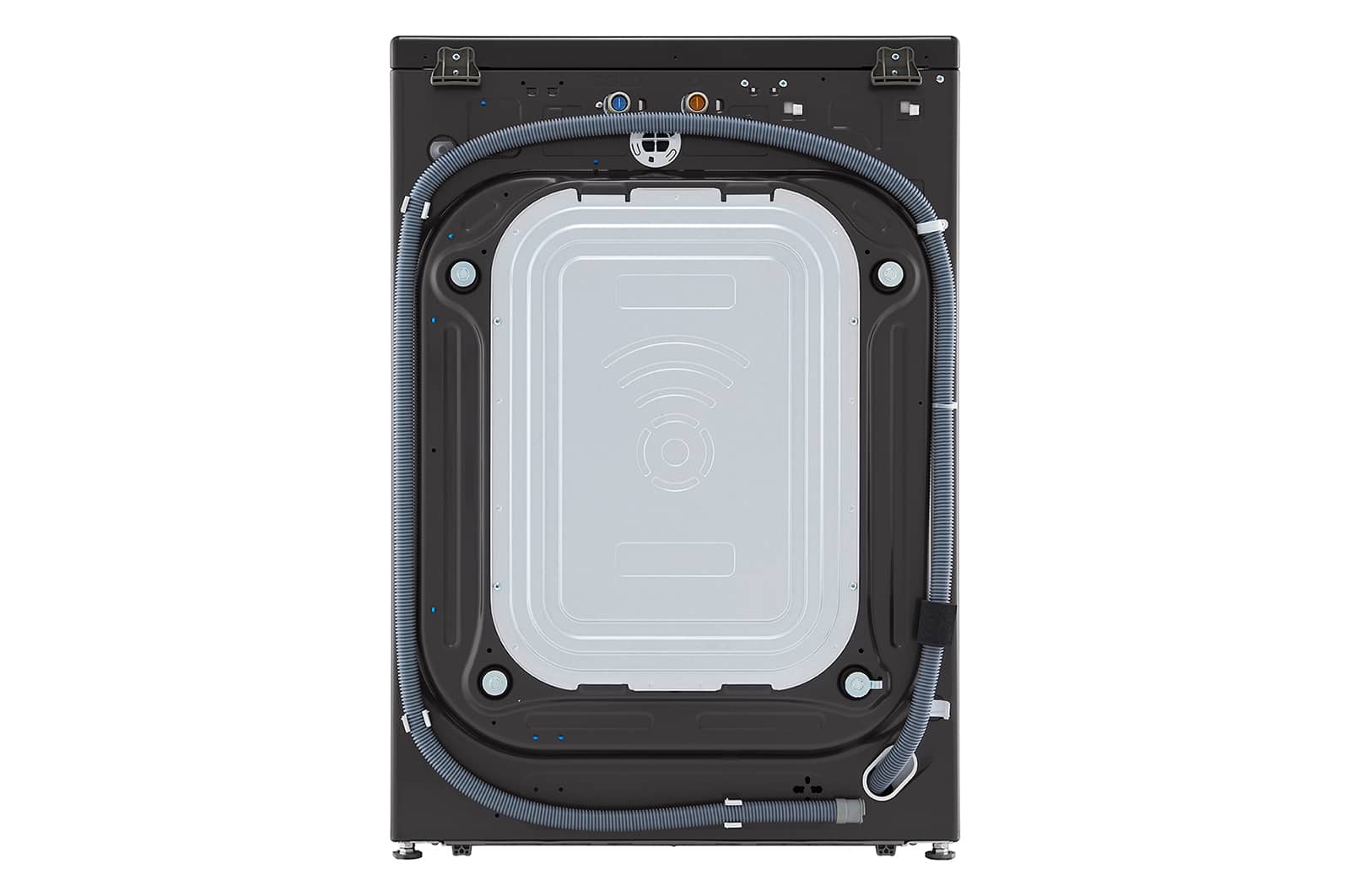 LG 21/12kg, AI Direct Drive Front Load Washer Dryer in Black Steel, F2721HVRB