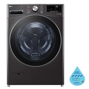 LG 21/12kg, AI Direct Drive Front Load Washer Dryer in Black Steel, F2721HVRB
