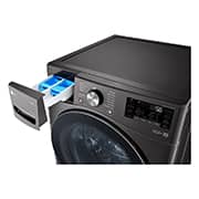LG 21/12kg, AI Direct Drive Front Load Washer Dryer in Black Steel, F2721HVRB
