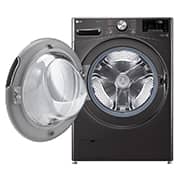 LG 21/12kg, AI Direct Drive Front Load Washer Dryer in Black Steel, F2721HVRB