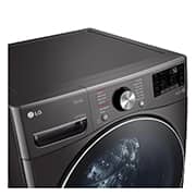 LG 21/12kg, AI Direct Drive Front Load Washer Dryer in Black Steel, F2721HVRB
