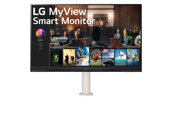 LG UHD 4K 32" SMART Monitor with Ergo Stand, 32SQ780S-W