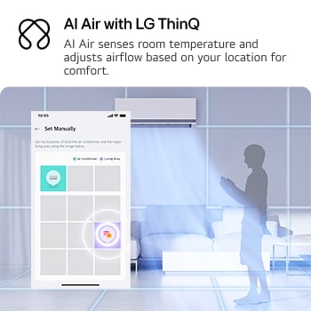 ภาพประกอบเทคโนโลยี LG AI Air การใช้ function