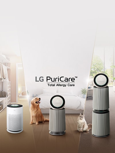 นี่คือภาพของเครื่องฟอกอากาศ Puricare ของ LG 	