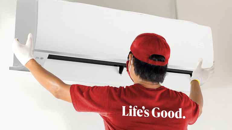 การติดตั้งที่ใส่ใจโดยช่างแอร์ LG จะช่วยลดปัญหาแอร์เสียงดังได้