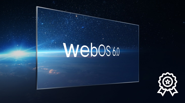 ภาพนามธรรมนี้แสดงให้เห็นว่าจอแสดงผลที่ใช้ webOS 6.0 ได้รับการรับรองแล้ว