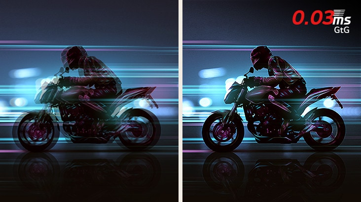 ฉากเกมแข่งรถที่มีเวลาตอบสนองที่รวดเร็วอย่างยิ่งเพียง 0.03ms (GtG)