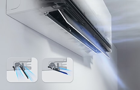 แอร์ LG DUALCOOL AI AIR มีใบปรับทิศทางลมคู่ DUAL Vane กระจายลมได้ดียิ่งขึ้น