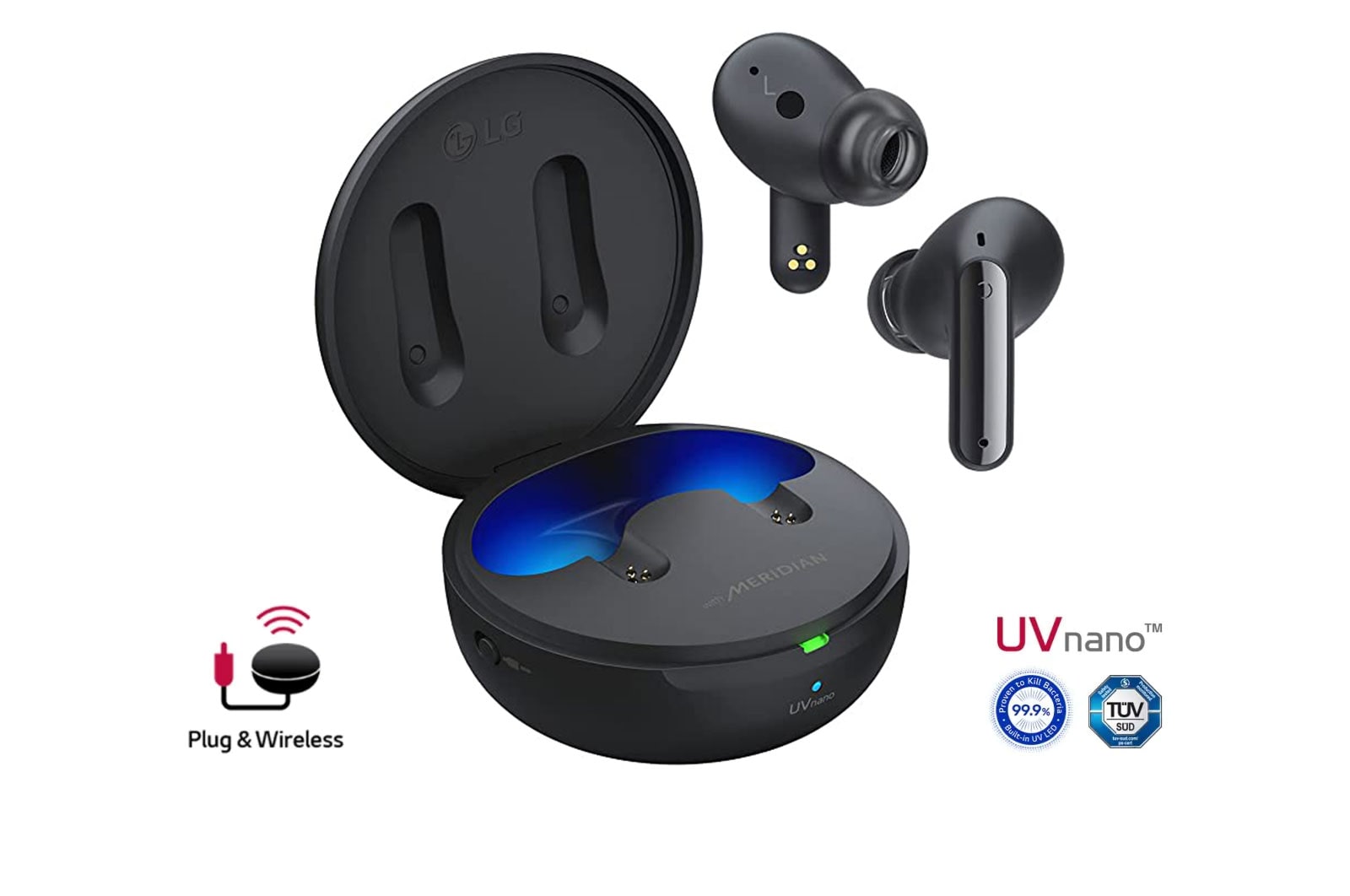 LG TONE Free FP9-Plug and Wireless True Wireless Bluetooth UVnano Earbuds, TONE-FP9