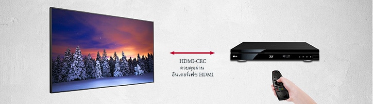 UM5J มีฟังก์ชันที่เรียกว่า HDMI-CEC ดังนั้นเมื่อเชื่อมต่อ HDMI อุปกรณ์อื่น ๆ ที่เชื่อมต่อกับทีวีจะสามารถใช้งานได้ง่ายโดยใช้ LG Remote Controller