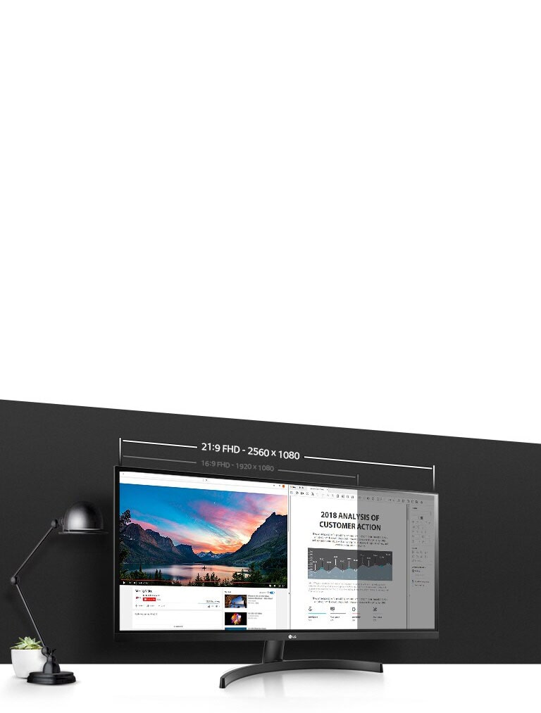 Ultrawide Monitor จอคอมพิวเตอร์ รุ่น 29WL500-B ขนาด 29 นิ้ว จอภาพ