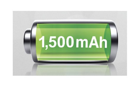 แบตเตอรี่ 1500 mAh จุใจใช้งานได้นาน