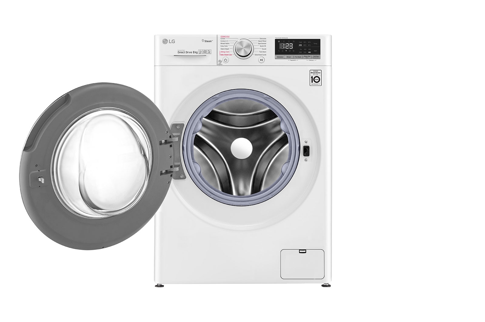 LG  เครื่องซักผ้าฝาหน้า รุ่น FV1408S4W ระบบ AI DD™ ความจุซัก 8 กก. พร้อม Smart WI-FI control ควบคุมสั่งงานผ่านสมาร์ทโฟน, FV1408S4W