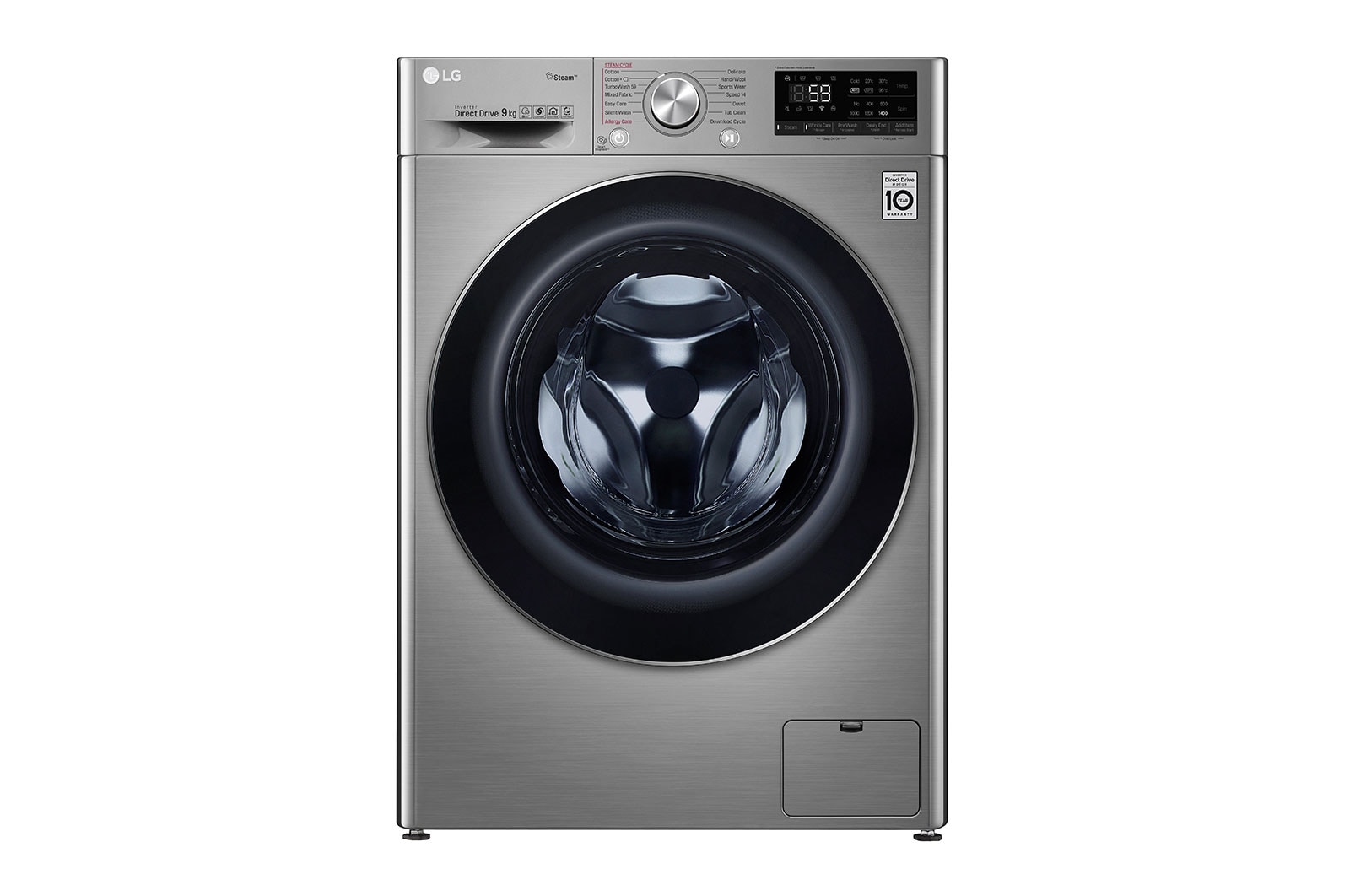 LG เครื่องซักผ้าฝาหน้า รุ่น FV1409S3V ระบบ AI DD™ ความจุซัก 9 กก.  พร้อม Smart WI-FI control ควบคุมสั่งงานผ่านสมาร์ทโฟน, FV1409S3V