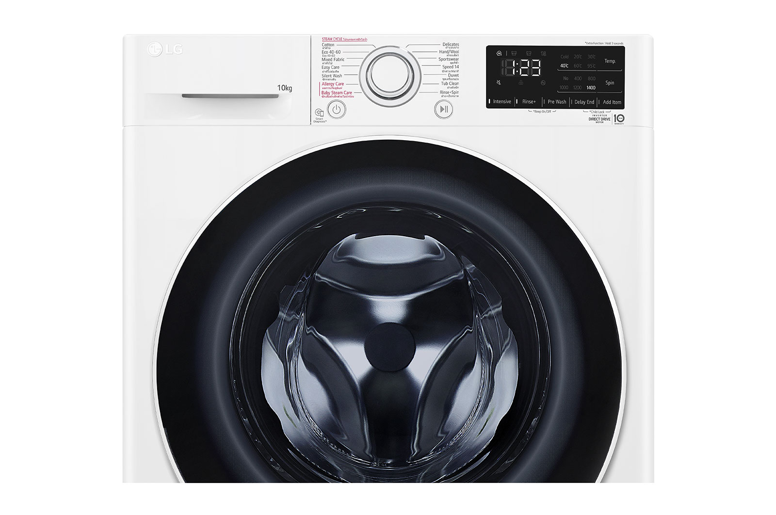 LG เครื่องซักผ้า 10 กก. รุ่น FV1410S5WG1 ระบบ AI DD™ พร้อม Smart Diagnosis ตรวจสอบปัญหาผ่านมือถือ, FV1410S5WG1