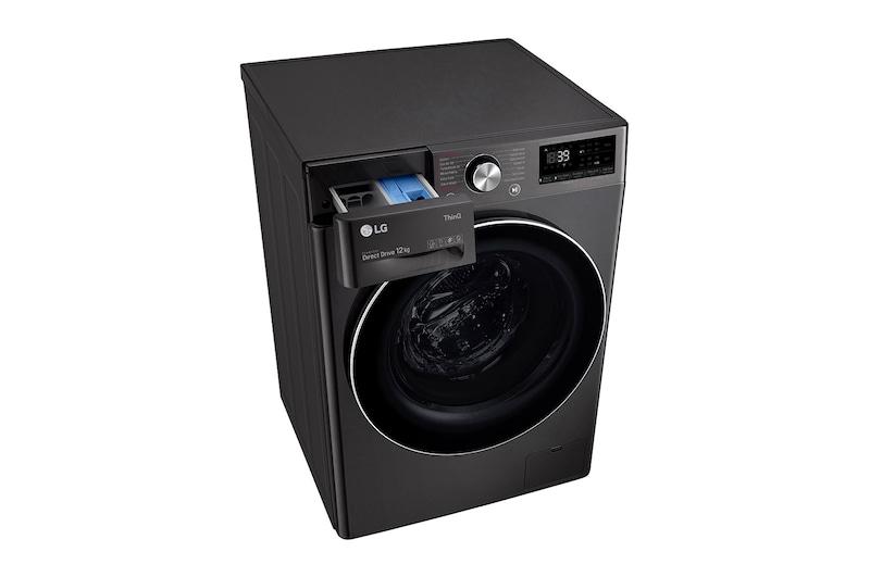 Top left perspective view with detergent port open