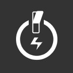 ไอคอนวงกลมมีรูปสายฟ้า และ สวิตช์บริเวณด้านบน สื่อถึงการ Standby Power Save