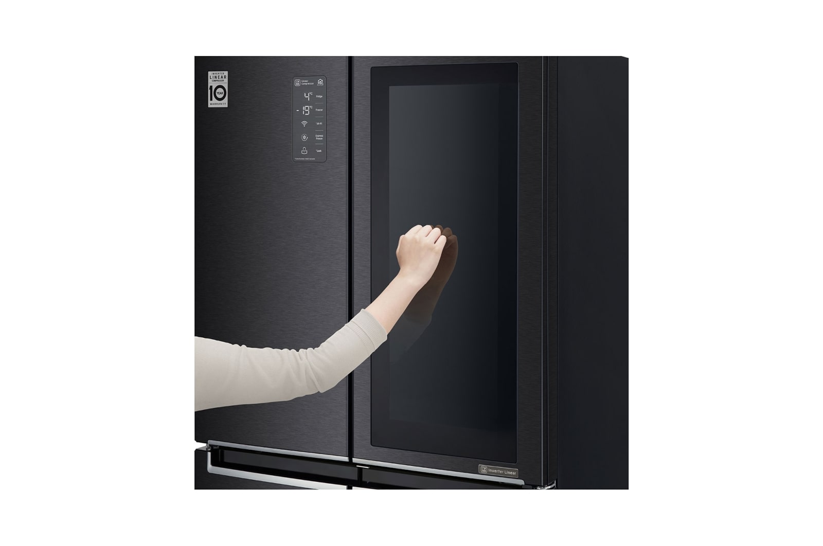 LG InstaView No Frost Buzdolabı  530 Litre 83,5cm Genişlik DoorCooling+ & Hygiene FRESH⁺ᵀᴹ  Mat Siyah, GC-Q22FTQKL