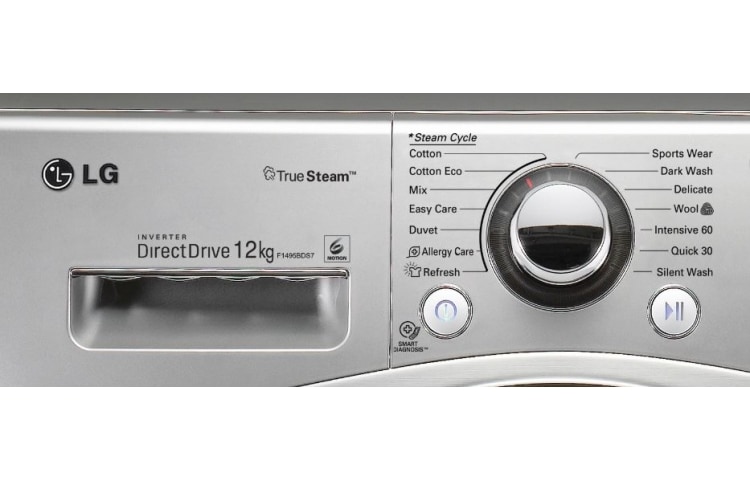 LG A+++, 12kg Yıkama, 1400 devir, 10 Yıl 6 Motion Direct Drive Motor Garantisi, 22 Yıl VDE Onaylı Motor, Anti-alerjik, True Steam™ Buharlı Yıkama, Smart Diagnosis™/Akıllı Teşhis, Gümüş Renk, F1495BDSA7
