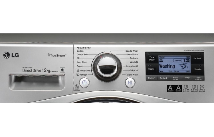 LG A+++, 12kg Yıkama, 1400 devir, 10 Yıl 6 Motion Direct Drive Motor Garantisi, 22 Yıl VDE Onaylı Motor, Anti-alerjik, True Steam™ Buharlı Yıkama, Smart Diagnosis™/Akıllı Teşhis, Gümüş Renk, F1495BDSA7