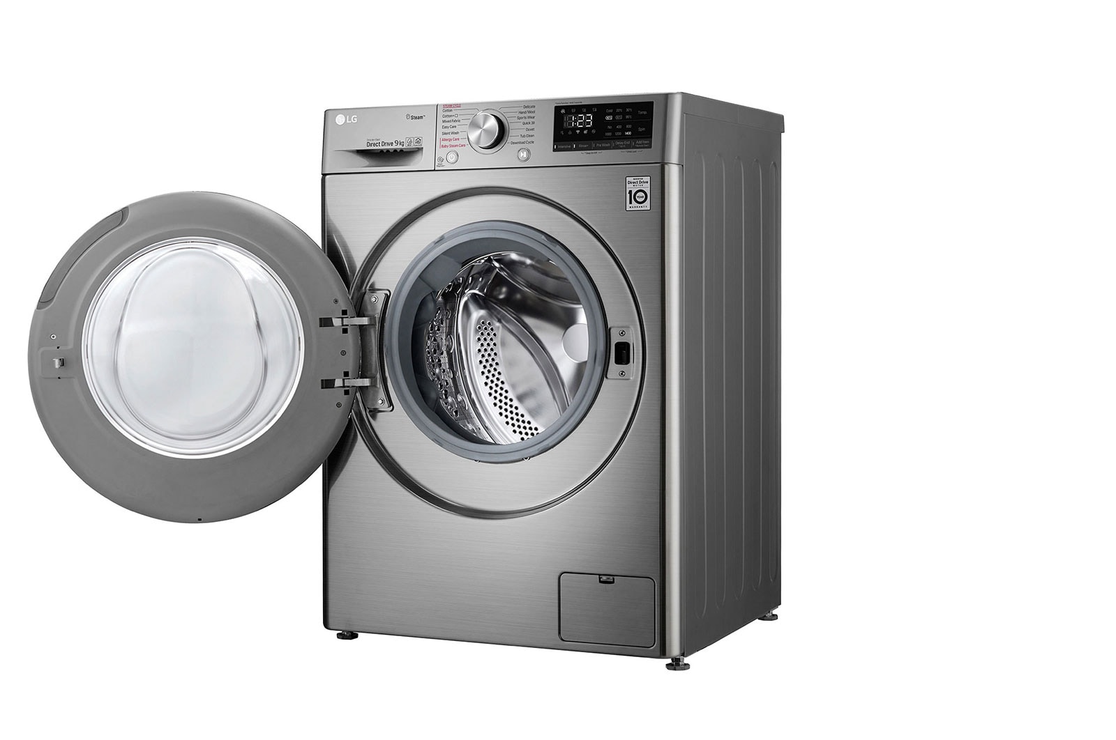 LG Çamaşır Makinesi 9 Kg Yıkama 1400 Devir Buharlı Steam™ WiFi D Enerji Metalik Gri, F4R5VYW2T