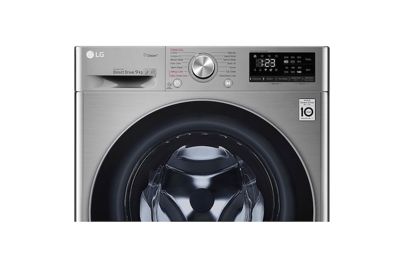 LG Çamaşır Makinesi 9 Kg Yıkama 1400 Devir Buharlı Steam™ WiFi D Enerji Metalik Gri, F4R5VYW2T